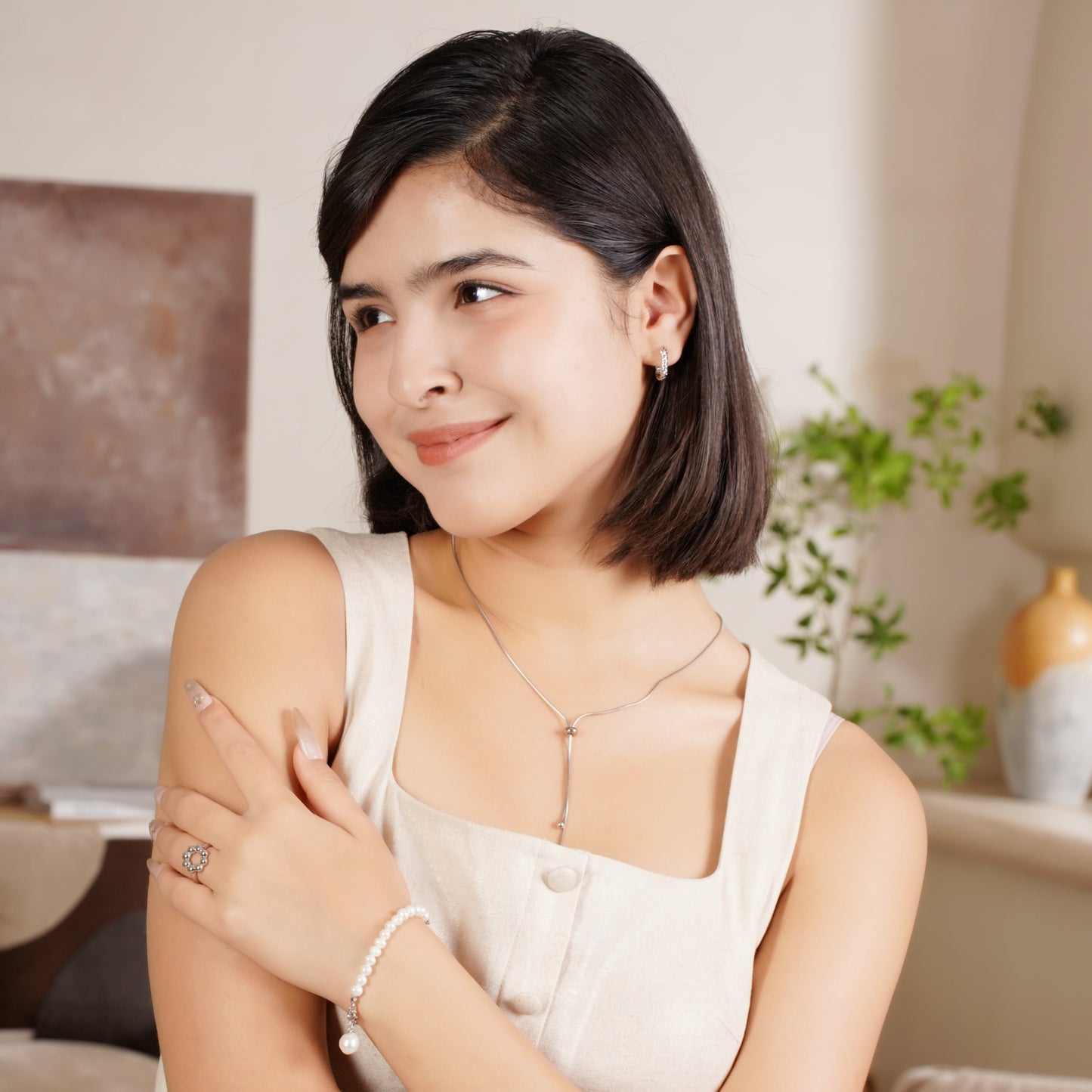 Daily Essential - Serene Path Gold Lariat Necklace - Your Daily Starlight Harmony