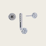 Daily Essential - Aero Invisible-Set Floating Diamond Ear Jacket (9K Solid Gold)